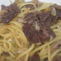 わらびもちこo's cooksnap of when they made すき焼きのタレで和風パスタ.