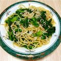 にゃんぷくやっはー's cooksnap of when they made 菜の花とちりめんじゃこのペペロンチーノ.