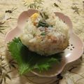 miyuki12's cooksnap of when they made 梅マヨおかかチーズdeおにぎり♡.