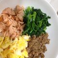 izumij's cooksnap of when they made 三色ご飯.
