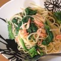 内藤２'s cooksnap of when they made 菜の花と桜エビのクリームスパゲティー.