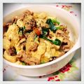 AyaＫa☆゜'s cooksnap of when they made 豚肉・豆腐・にらの卵とじ焼き.