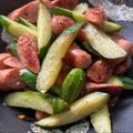にこふわわ's cooksnap of when they made きゅうりとウィンナーの炒め物.