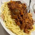 にゃんまるS2's cooksnap of when they made 極ウマ♡ナスとひき肉のボロネーゼ風パスタ.