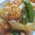 ＬＯＶＥＤＯＧＳ's cooksnap of when they made エビとスナップエンドウのオイマヨ炒め.