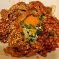 なち☆★'s cooksnap of when they made 豚味噌×カリカリ焼き納豆のスタミナ丼.