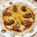 mym1119's cooksnap of when they made ぎょうざの皮で♪なんちゃってＰｉｚｚａ.
