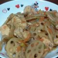 めぐママ0118's cooksnap of when they made レンコン＆鶏肉ピリ辛炒め.