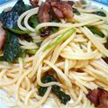 のぞみぞの's cooksnap of when they made ベーコンとほうれん草の簡単ペペロンチーノ.
