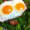 七味さん's cooksnap of when they made 目玉焼き好きの☆ほうれん草サラダ♫.
