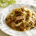 ＊＊rose＊＊'s cooksnap of when they made きのことベーコンの黒ゴマ＆柚子胡椒パスタ.