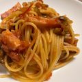 みぃ☆た's cooksnap of when they made 定番☆なすとベーコンのトマトパスタ.