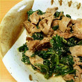 マキ＠マキ's cooksnap of when they made 春菊と豚肉の明太マヨ炒め.