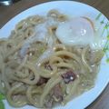 ちひろびち's cooksnap of when they made 半熟卵のカルボナーラうどん♡.