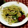 りょりょーこ's cooksnap of when they made １０分ランチ★小松菜となすの和風パスタ.