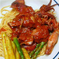 とらねこ♪'s cooksnap of when they made 簡単 アスパラとホタルイカのトマトソース.