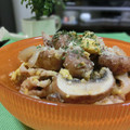 ぽっぽぺぺ's cooksnap of when they made 簡単☆豚肉とマッシュルームの卵とじ炒め.