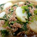 kuromameco's cooksnap of when they made 生姜でぽかぽか　かぶのひき肉あんかけ.