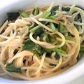 アコレモネード's cooksnap of when they made カブの葉とチリメンジャコの和風パスタ.