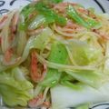 まぁ坊飯店's cooksnap of when they made 桜えびとキャベツのスパゲッティ.