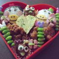 しおなmama's cooksnap of when they made 簡単　はなかっぱ　ももかっぱ等キャラ弁当.