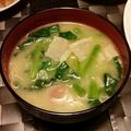 GYAGYA's cooksnap of when they made ほうれん草とベーコンの味噌汁♪.