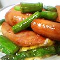 maruru-nn's cooksnap of when they made アスパラガスとソーセージの炒め物.