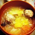 ちゅうじ33's cooksnap of when they made 鶏団子とはるさめのお味噌汁.