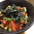 栄養士なぁちゃん's cooksnap of when they made 鮭×アボカドの丼　梅わさび風味.