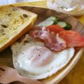 なっち船長's cooksnap of when they made 朝食に＊ベーコンエッグ.