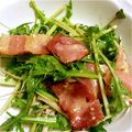 mayoberry's cooksnap of when they made ♡水菜とベーコンのぅまうまサラダ♡.