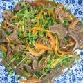 ちゅーる's cooksnap of when they made 牛肉と豆苗のピリ辛炒め.
