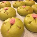 Yuiiiii's cooksnap of when they made ＨＢ★抹茶生地の桜あんぱん.