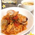 しばさく's cooksnap of when they made ボンゴレロッソ☆あさりとトマトのパスタ.