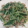古賀竜一's cooksnap of when they made 簡単！水菜とひき肉のシャキシャキ炒め.