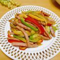 ルパンのかあさん☆彡's cooksnap of when they made ハムステーキとピーマンのハーブソルト炒め.