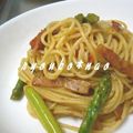 ryouko*nao's cooksnap of when they made アスパラとドライトマトのガーリックパスタ.