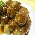 ゆんポン☆'s cooksnap of when they made 里芋の牛肉包み焼き.