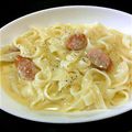 ももさだ's cooksnap of when they made カルボナーラきしめん.