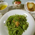 hitomi34's cooksnap of when they made ほうれん草ソースdeとろりんパスタ.