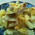 三畳庵主人's cooksnap of when they made キャベツと豚肉の卵炒め.