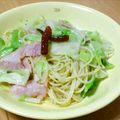 けろまっちゃ's cooksnap of when they made キャベツとベーコンのペペロンチーノ.