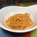 ishicafe's cooksnap of when they made 古漬けで！韓国春雨のツナキムチ炒め.