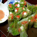 のんちゃか's cooksnap of when they made 簡単♪水菜が主役の生春巻き.