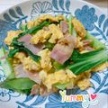 オウジリリノエ's cooksnap of when they made チンゲン菜の卵ベーコン炒め.
