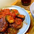 シャモ's cooksnap of when they made 本格ハンバーグとなすのトマト煮込み.