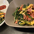 ٩(^‿^)۶'s cooksnap of when they made 簡単料理☆ベーコンとほうれん草の卵炒め.