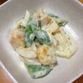 孤独なさぼてん's cooksnap of when they made かぼちゃとスナップえんどうのマヨサラダ.