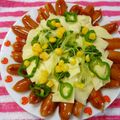 るらちゃん's cooksnap of when they made ♥ウインナーでピザ♥.