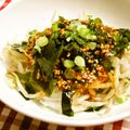 てらよう's cooksnap of when they made もやしとワカメを　ピリ辛胡麻ダレで♪.